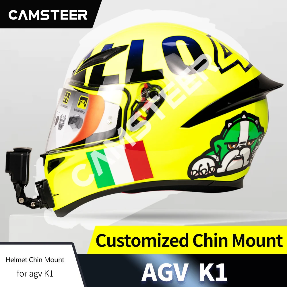 

AGV K1 K1S Helmet Custom Aluminium Chin Mount for GoPro Max Hero 12 11 10 9 Insta360 X4 X3 Ace pro DJI Action 5pro 4 3 Camera