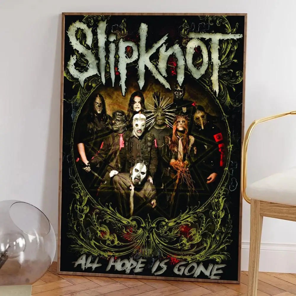 1pc Heavy Rock S-Slipknot Band Poster Self-adhesive Art Waterproof Paper Sticker Coffee House Bar Room Wall Decor