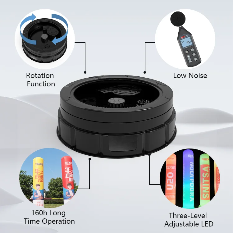 180W Rotating Light Machine POWERFUL Electric Air Blower Round Shape Blower Air Dancer Blower With Lights