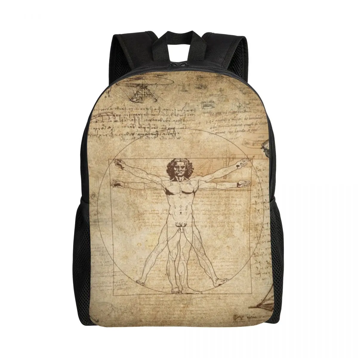 Vitruvian Man Laptop Backpack Men Women Fashion Bookbag for School College Students Leonardo Da Vinci Art Bags