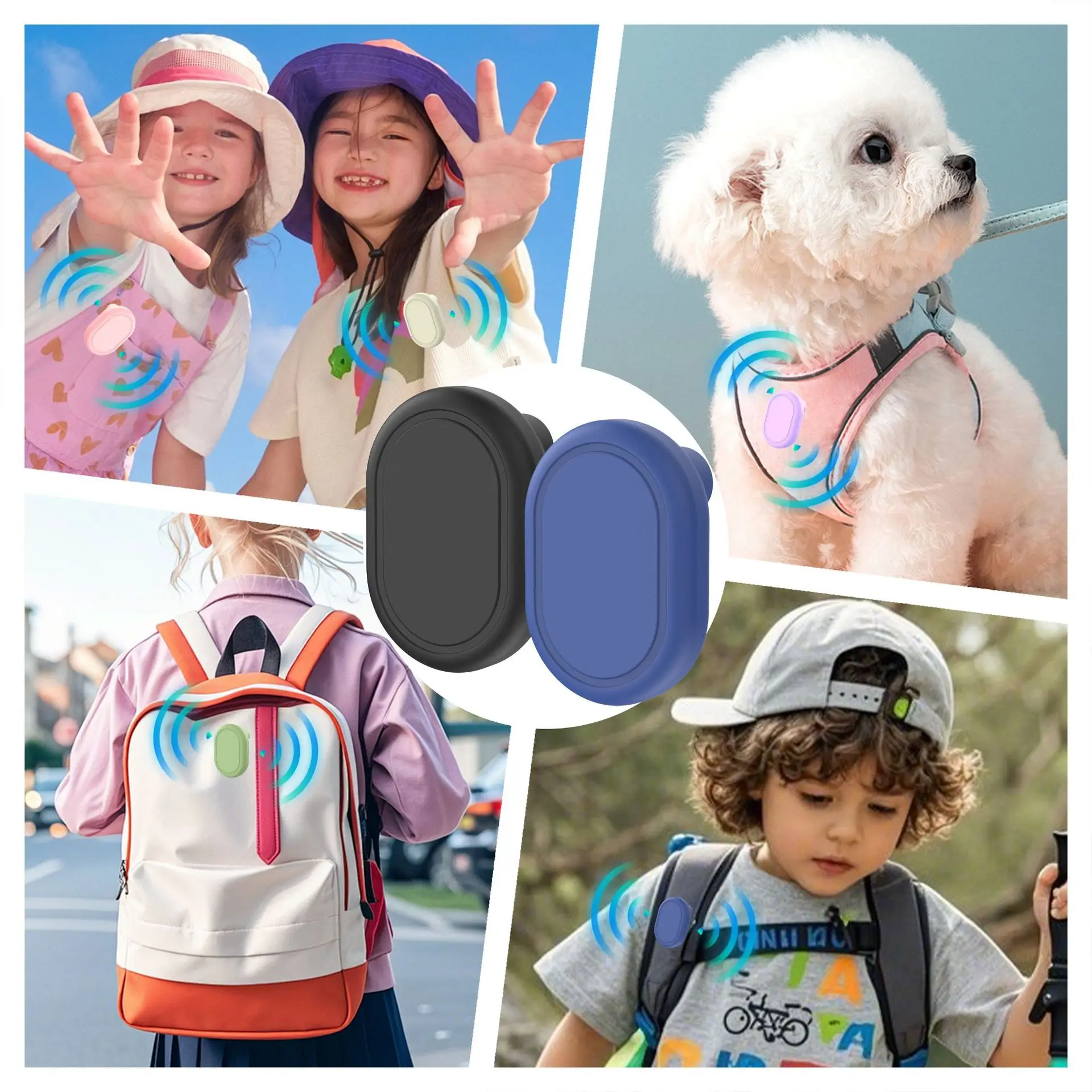 For Xiaomi Tag Silicone Protection Case with Pin for Xiaomi Tag Tracker Hidden Holder Clip Waterproof Cover for Kids Elderly