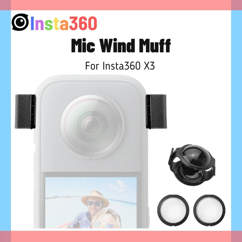 Insta360 X3 Mic Wind Muff Cotton Deadcat Windshield Audio Sound Noise Reducer For Insta 360 Action Camera Original Accessory