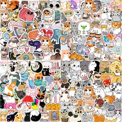 Pegatinas bonitas de animales y gatos para niños y niñas, calcomanías de dibujos animados para álbum de recortes DIY, funda para teléfono portátil, pegatinas Kawaii divertidas, 50/100 piezas