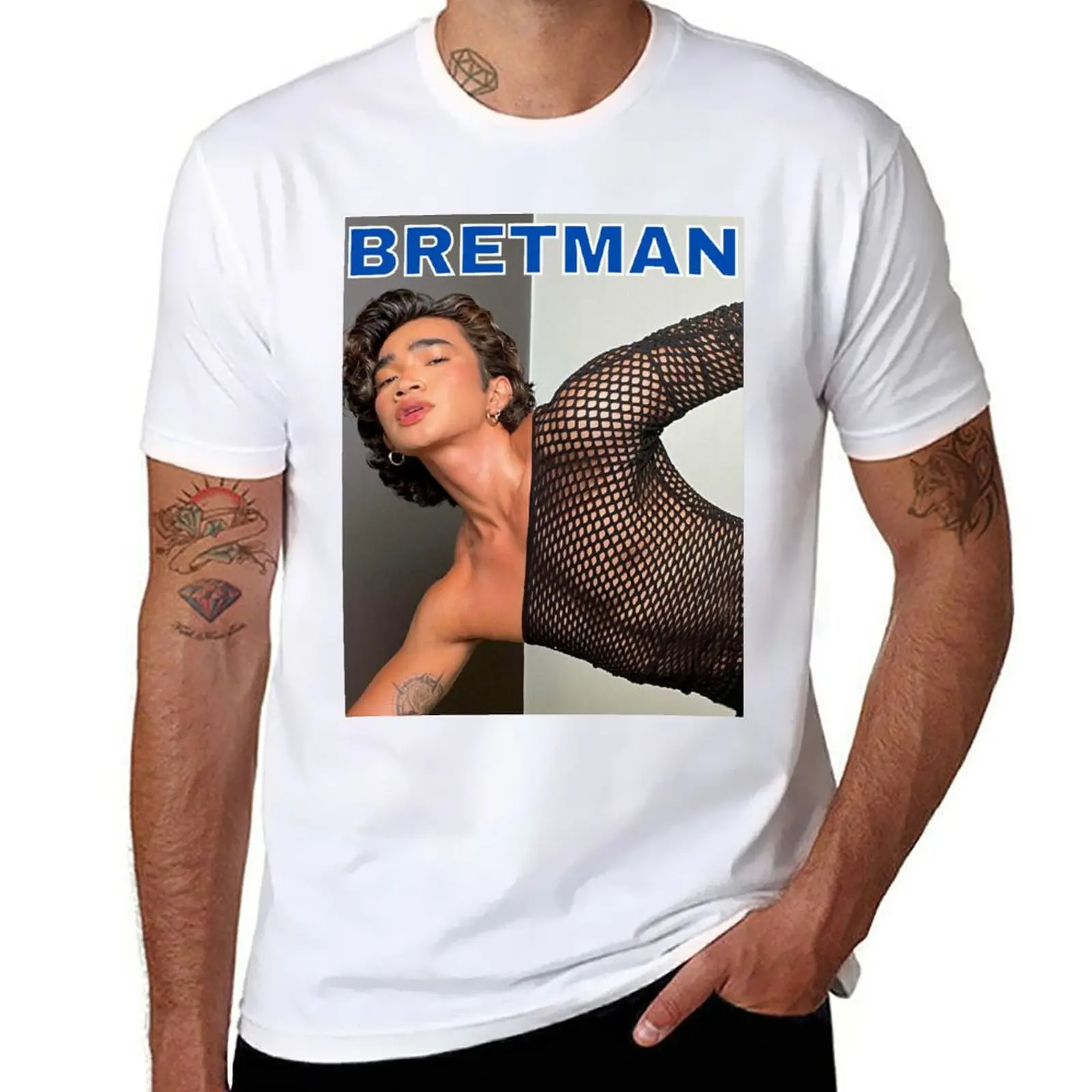 Новая футболка Bretman rock b/w, одежда в стиле аниме, милые топы, футболка большого размера, мужские футболки с рисунком, забавные