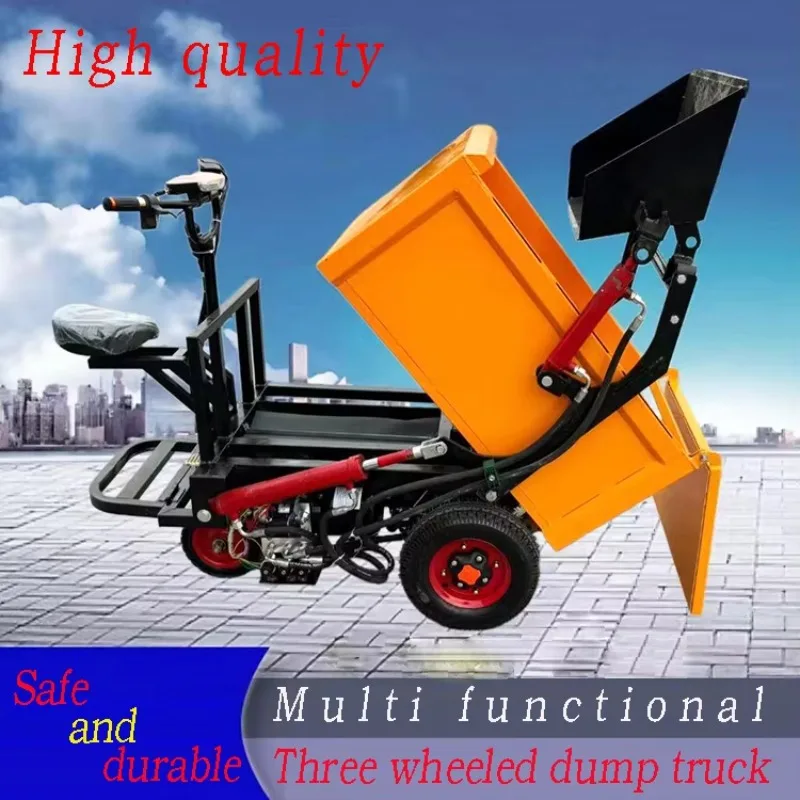 Self-shoveling Self-loading Self-unloading and Integrated Turning Electric Dump Tricycle Sand Truck in Farm