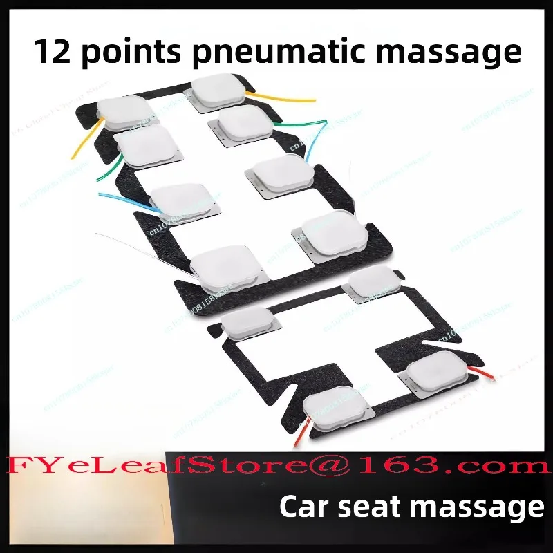 12-Point Air Massage Car Seat Cushion, Adjustable Lumbar Support Waist Pillow, Ergonomic Car Seat Heated Massager for Driver, Un