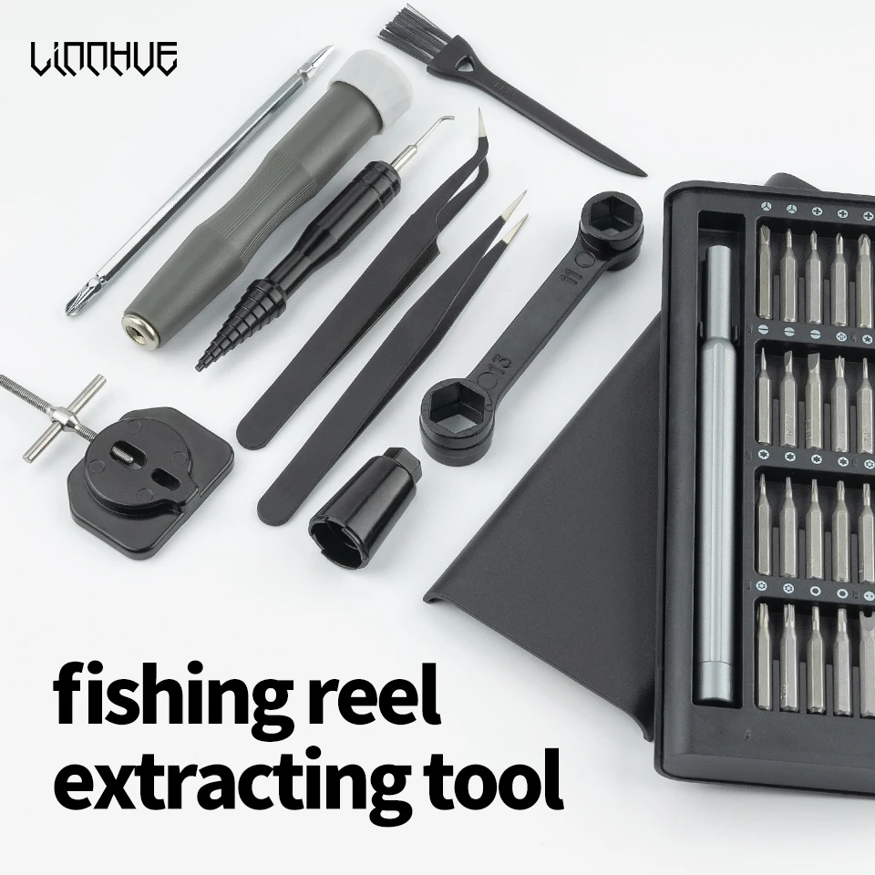 LINNHUE Fishing Tackle DIY Repair Spinning Baitcasting Reel Parts Disassembly Fishing Reel Unload Maintenance Tool Kit