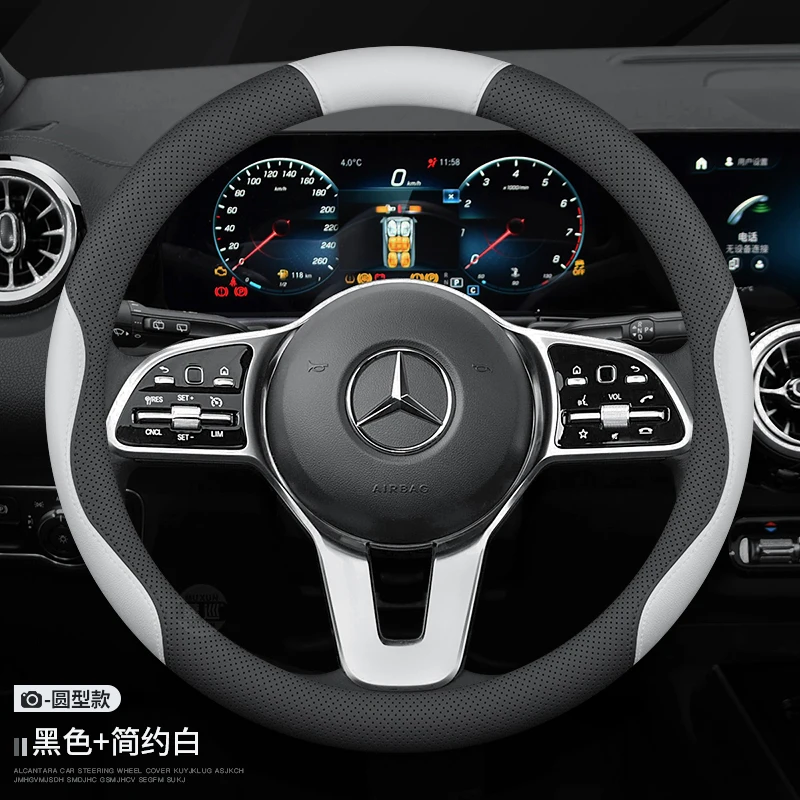 Für Mercedes Benz A B C E S Klasse CLA CLS GLA GLB GLC GLK SLK ML Sprinter Vito W212 W203 Leder-Lenkradbezug