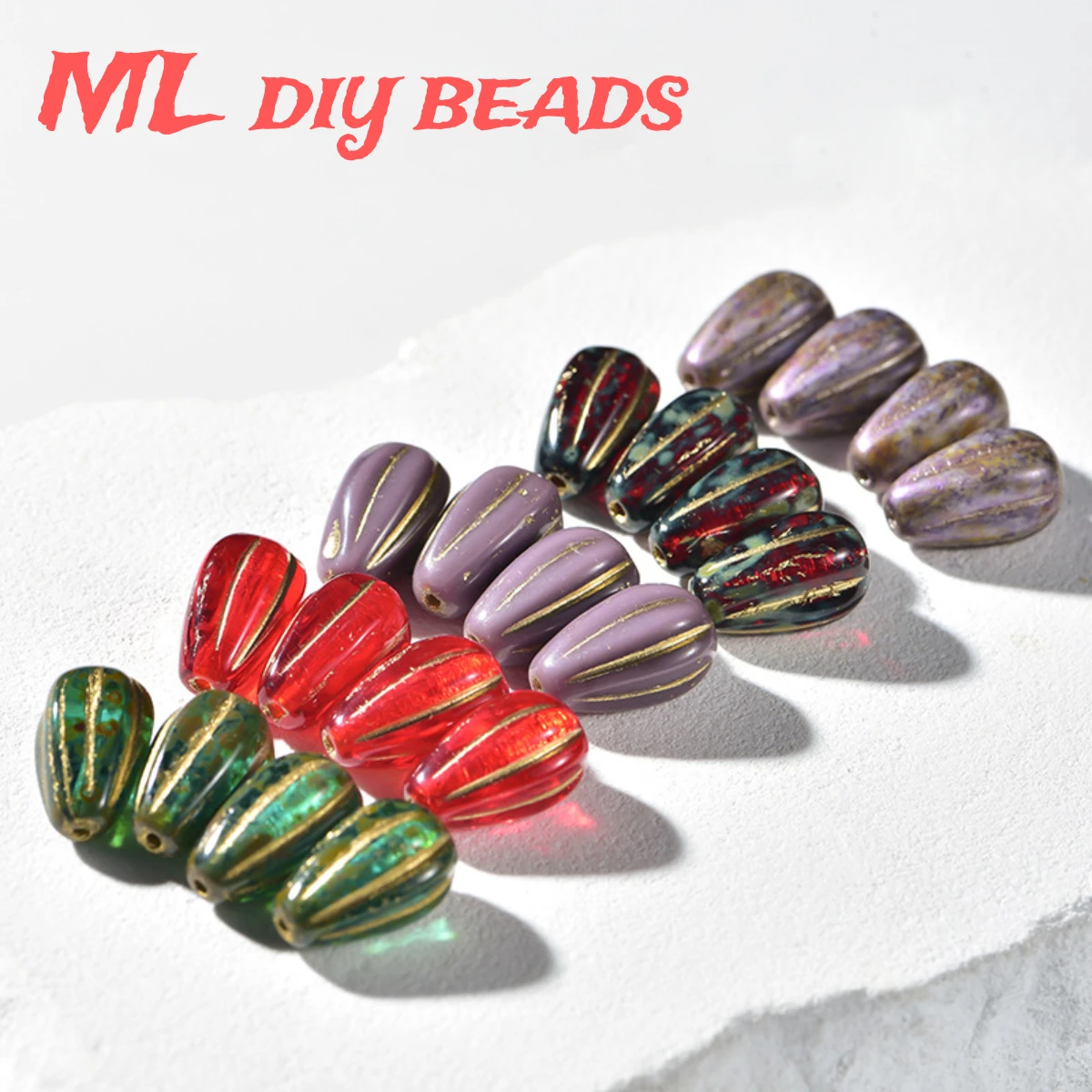 

5pcs 8x13mm Czech beads, melon seeds, water droplets, glass beads, DIY handmade bead jewelry accessories