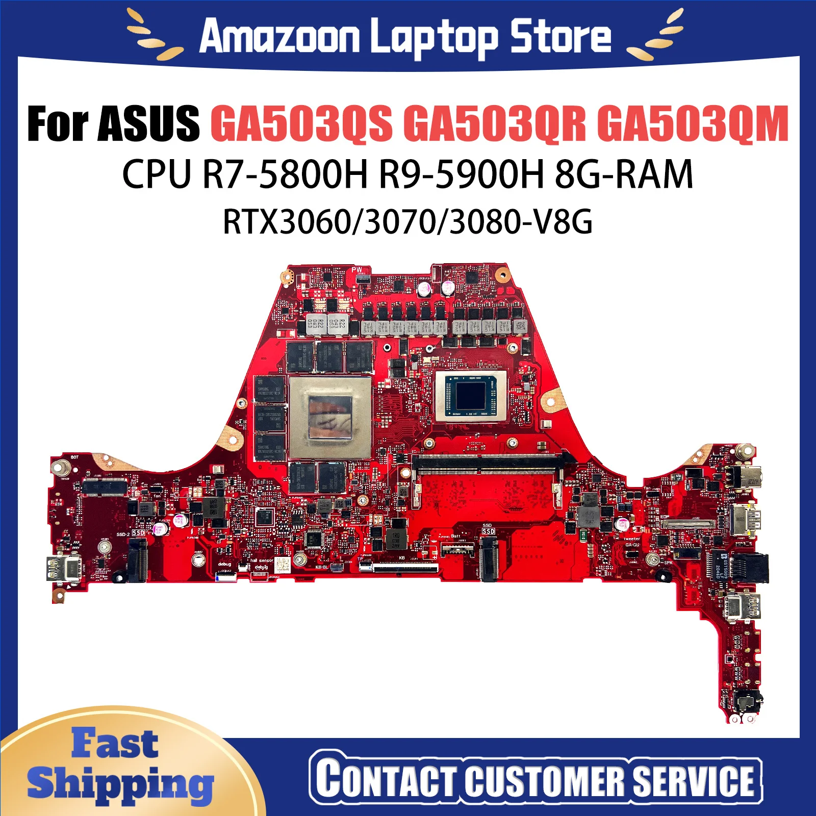 LT Laptop GA503QM motherboard For ASUS Zephyrus GA503QM GA503QR GA503QS Laptop Motherboard R7 R9 8G RAM RTX3060 RTX3070 RTX3080