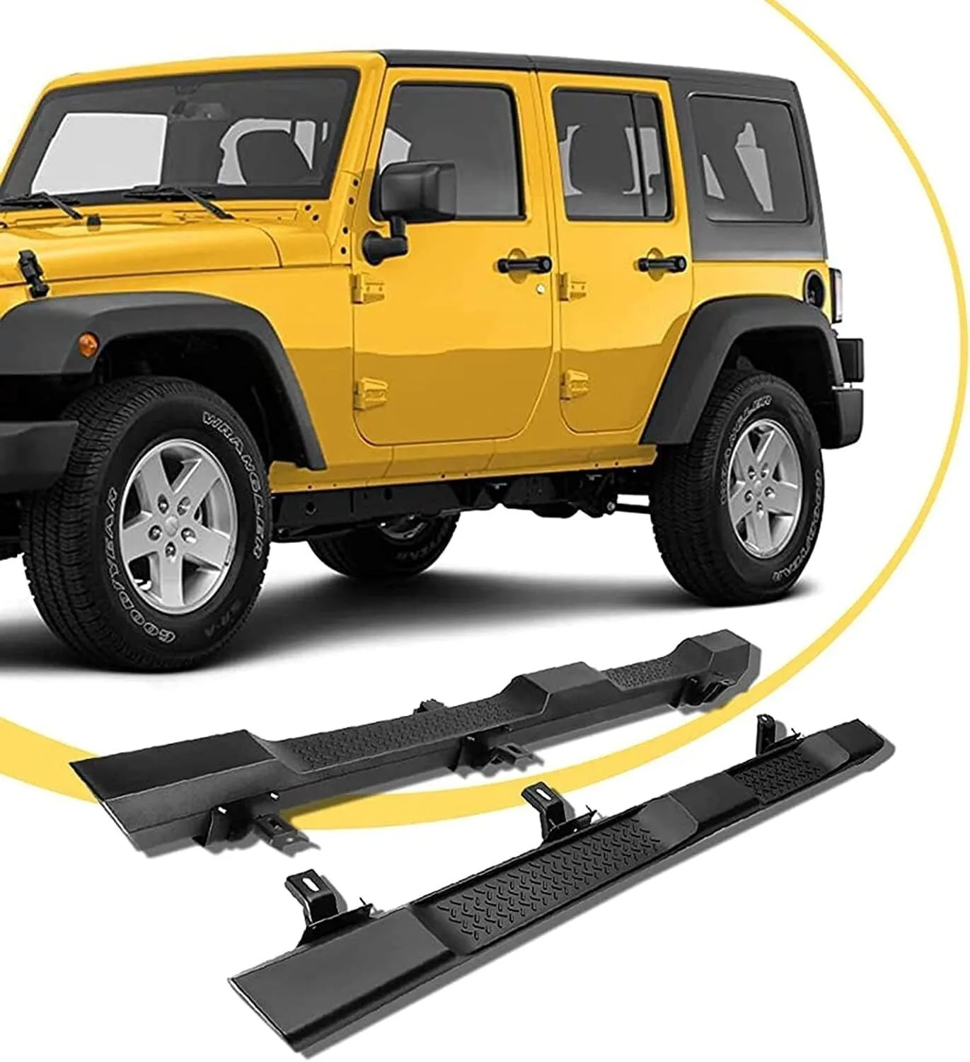 

2 шт. боковые подножки, подходят для Jeep Wrangler JK, 4 двери 2007-2017, алюминиевые аксессуары для педалей NerfBar (с кронштейнами)