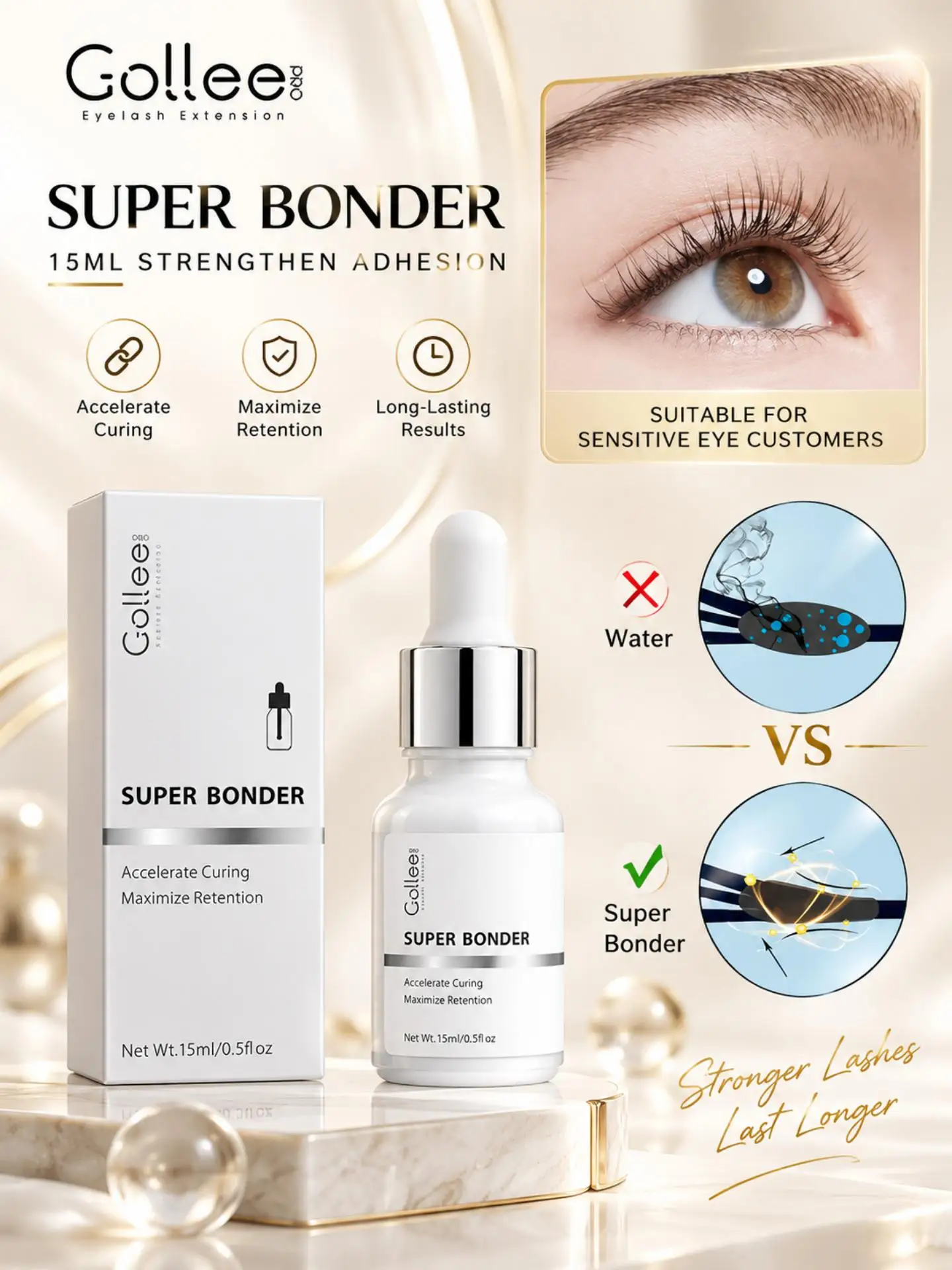 Super Bonder Gollee after Extension Lashes for all Eyelash Extension Glue Super Bonder Fixing Agent Help adhesive for Eyelashes