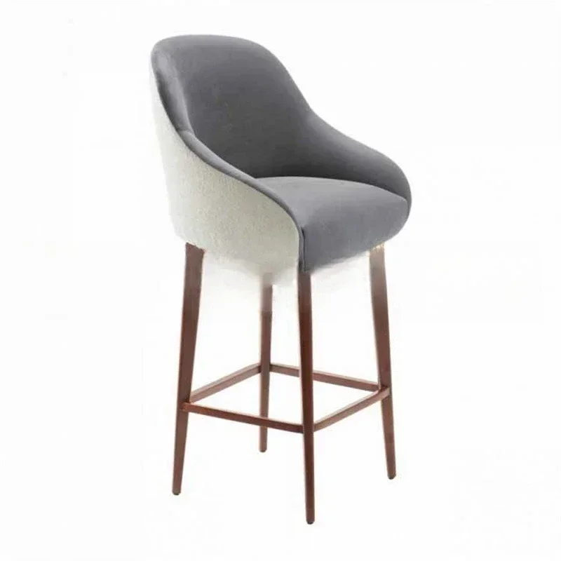 American solid wood bar chair furniture simple modern fabric bar cafe casual front desk high chair