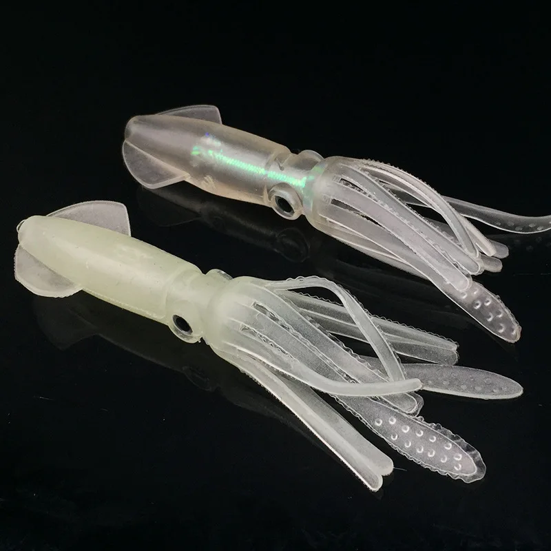 3pcs Lifelike Squid Glow Fishing Lure, Luminous Artificial Bionic Octopus Soft Bait,Fishing Accessories For Saltwater Freshwater