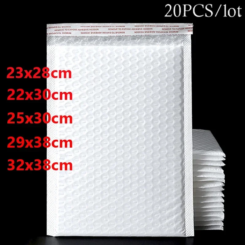 impermeavel branco espuma bolha envelopes mailers envio envelope bolsas self seal embalagem bolsas tamanho grande 20 pcs 01