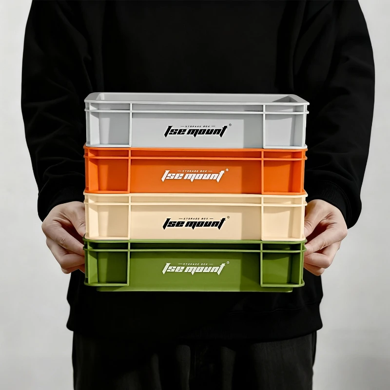 Thick Anti-slip Desktop Storage Box Durable Stackable Portable Lightweight Storage Basket Space-saving Convenient Outdoor Tools