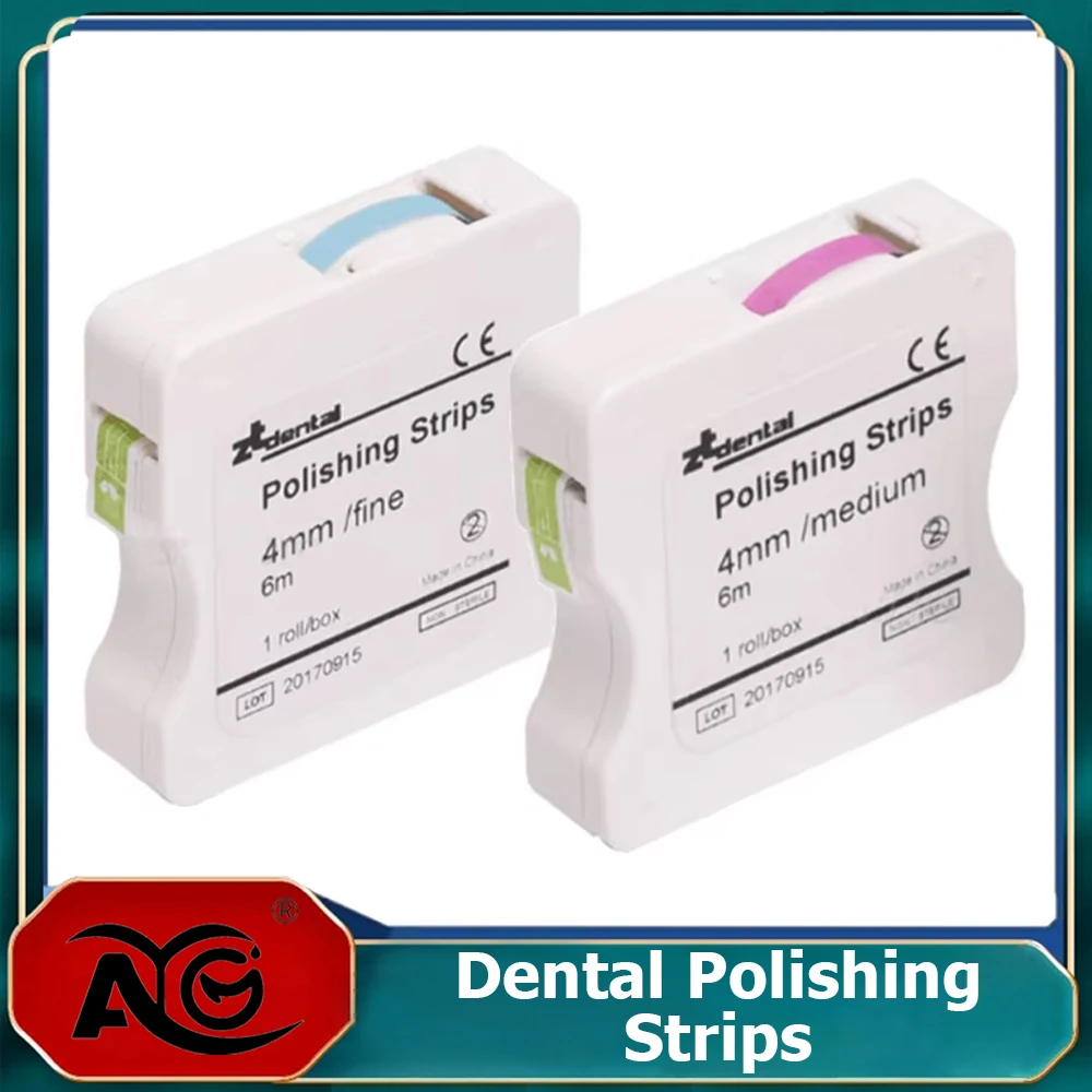 AG 1Roll/Box Dental Polishing Strip 4mm*6m Tooth Interdental Resin Surface Grinding Whitening Sanding Dentist Material