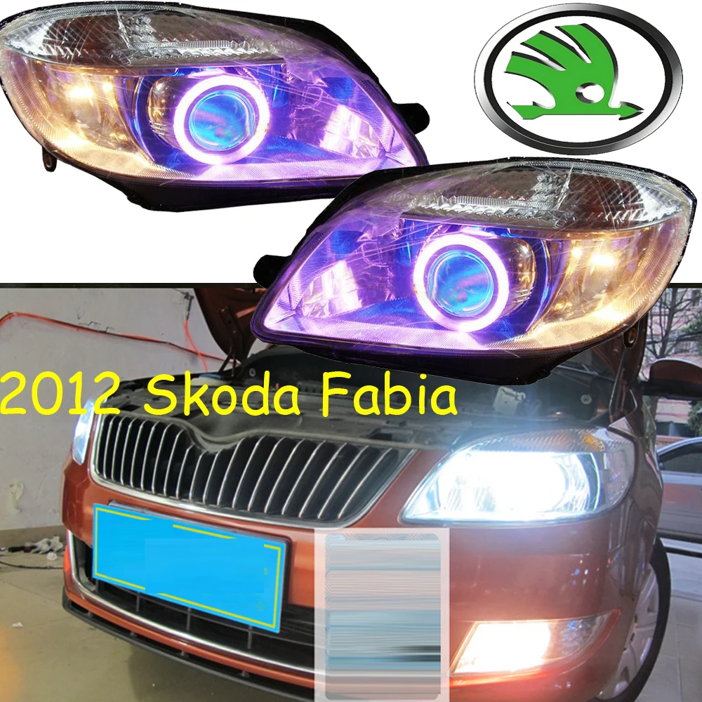 car bumper headlamp for skoda Fabia headlight 2012y LED DRL car accessories HID xenon for skoda fabia fog light