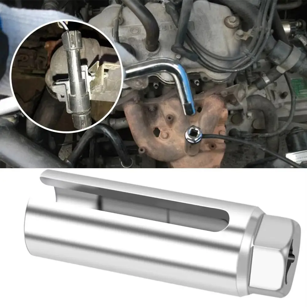 

22mm 1/2" Car Oxygen Sensor Wrench Silver with Opening Drive Socket Wrench Wear-resistant Special