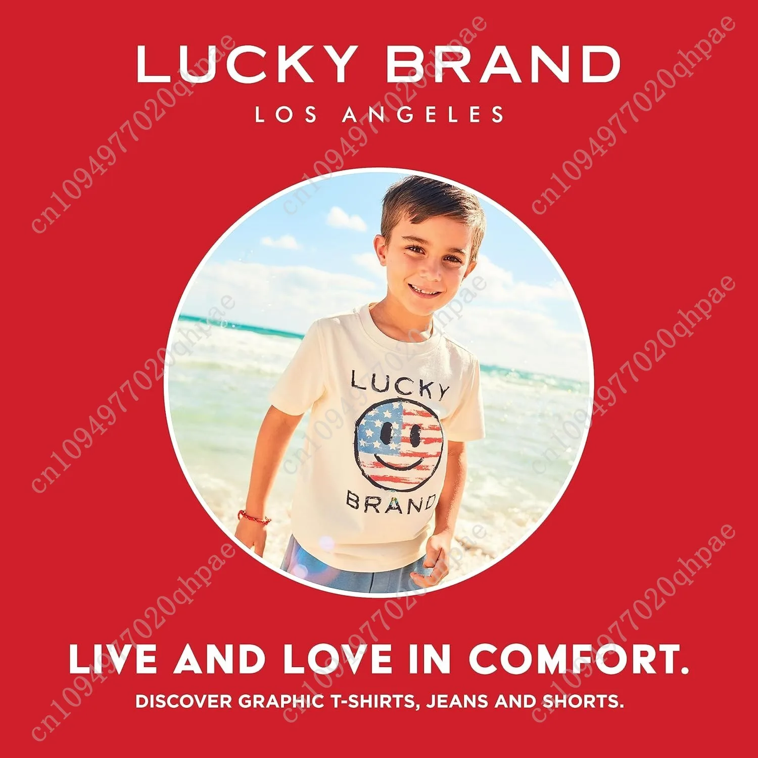 Big Legacy T-shirt met korte mouwen en ronde hals voor jongens van Lucky Brand