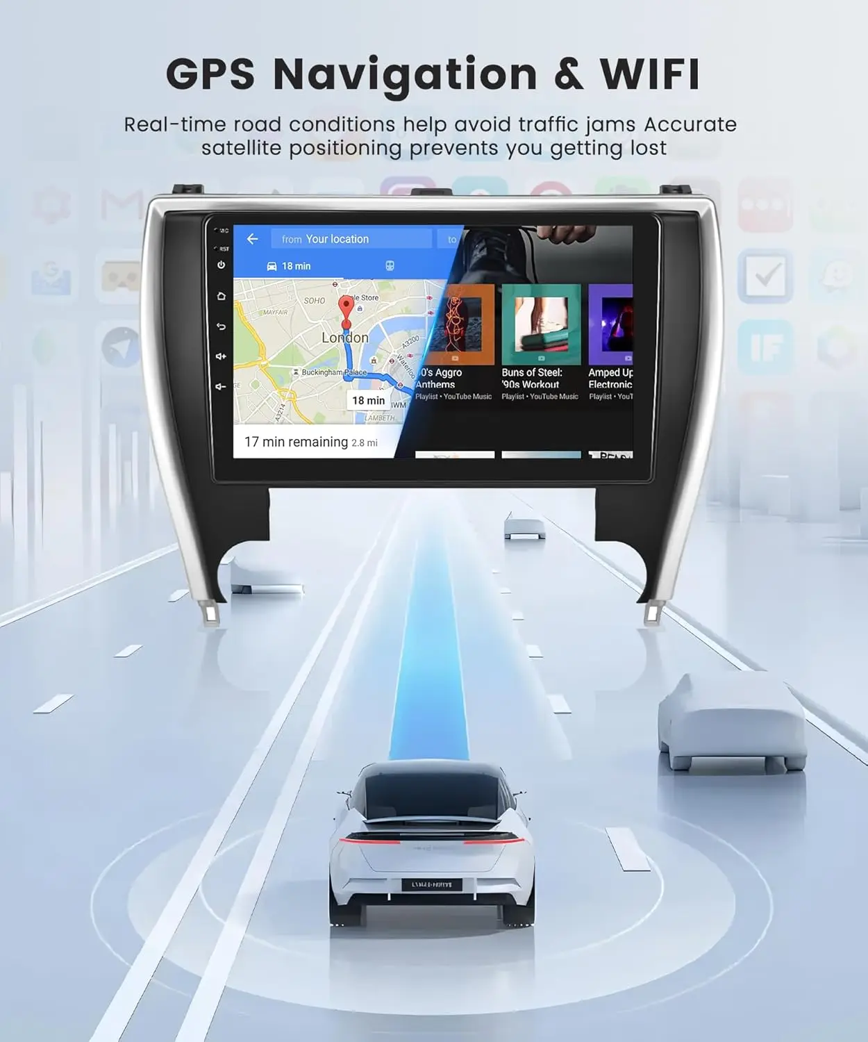 4Core 2G+64G Car Radio for Toyota Camry 2015-2017, Android 10.1' Touch Screen with CarPlay, Android Auto, GPS, Bluetooth, WiFi,