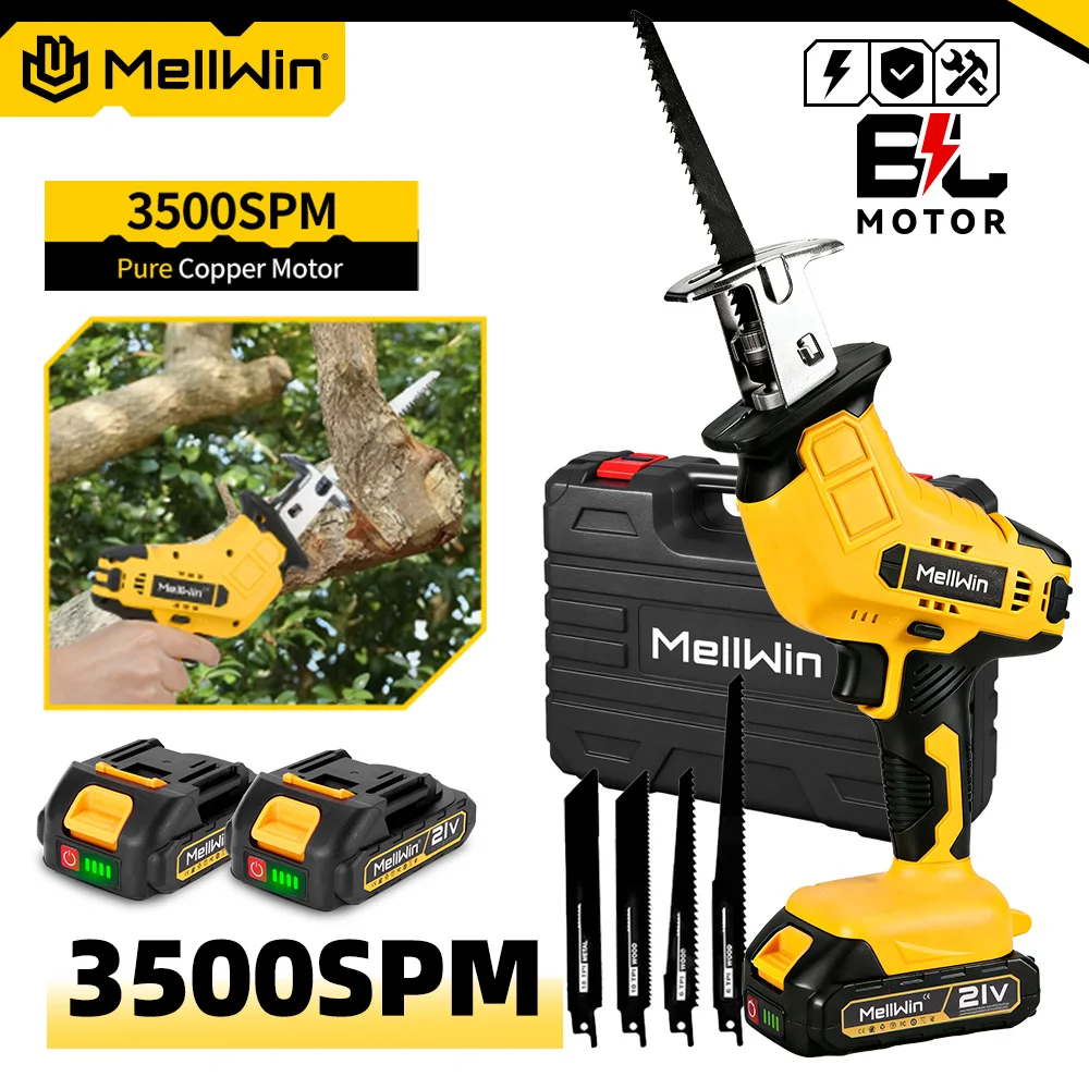 MELLWIN scie alternative électrique sans fil multi-scie électrique tuyau métallique bois PVC outil de coupe de tuyau pour broche de batterie 21V 18v