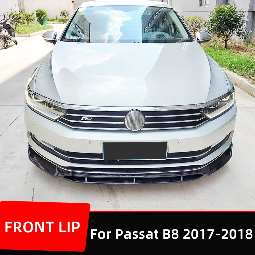 For VW Passat B8 2017 18 19 Front Bumper Lip Chin Spoiler Splitter Diffuser Bodykit Protection Guard Deflector Black Accessories