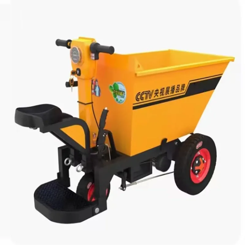 

Small Electric Construction Truck Hand Push Metal Dumping Cart Electric Transfer Ash Truck For Construction Site