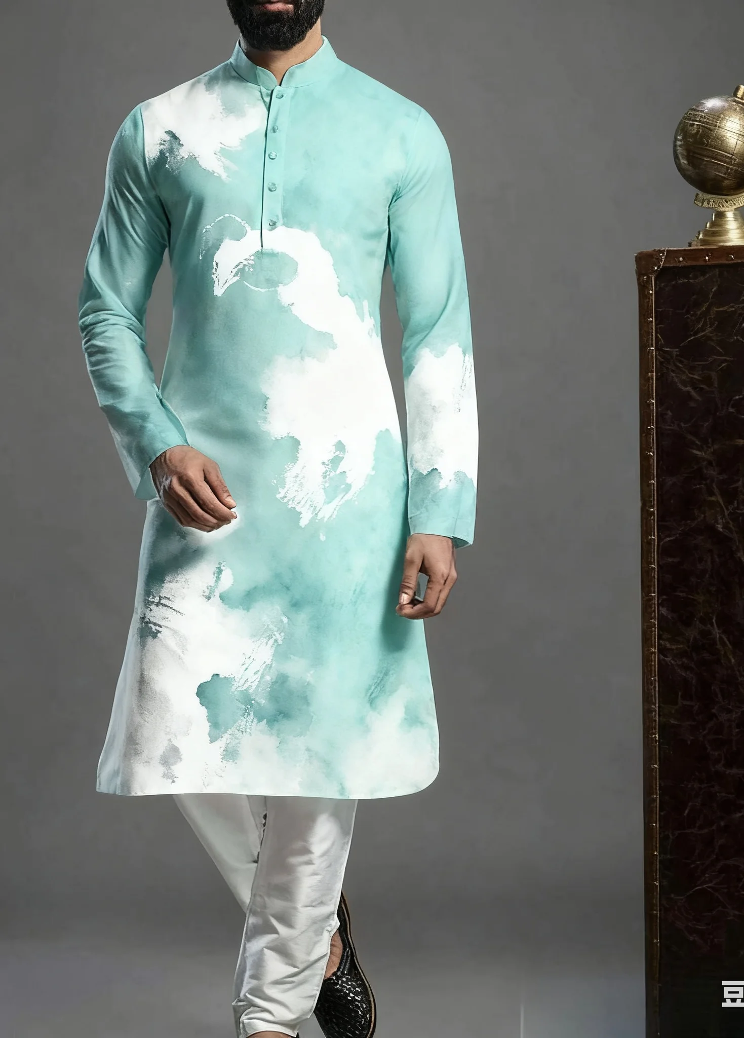 2025Kurt Men's Digital Printed Patterns with Multiple kurta vardha Fashionable Casual Fit Regular Robe Suitable for All Occasion