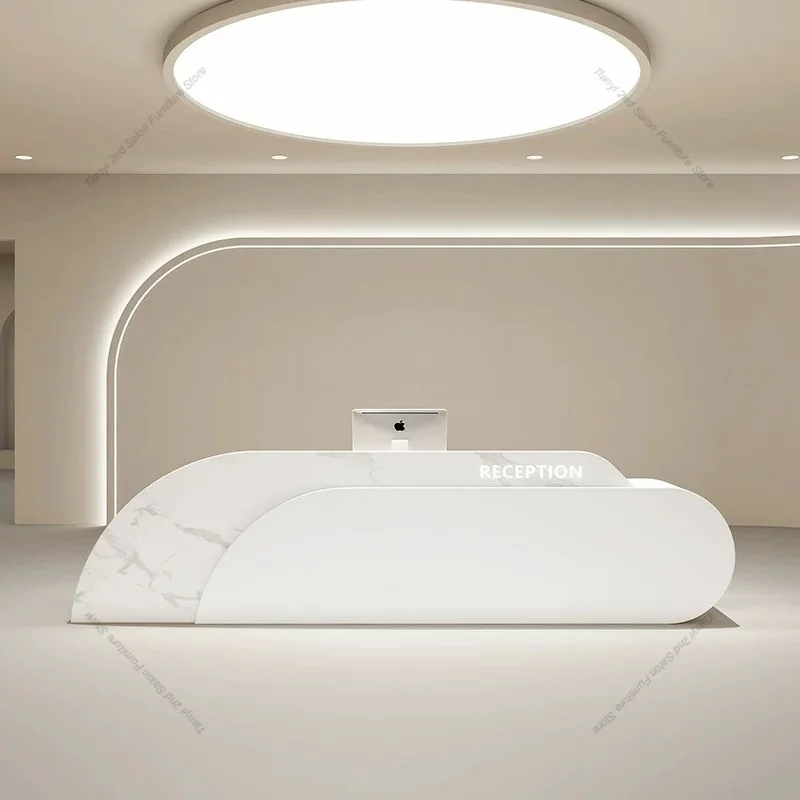 Italian Minimalist Cashier Counter Modern Design Clothing Medical Beauty Clinic Yoga Studio Reception Desk Office Furniture FYRD