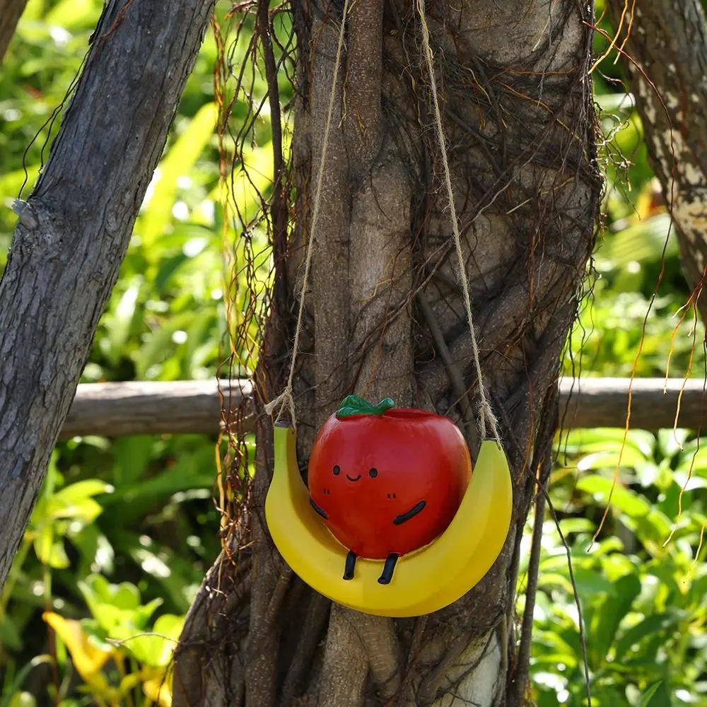 

Милый подвесной кашпо-качели ручной работы в форме фруктов, цветочный горшок оранжевой формы, декоративная скульптура из смолы, кашпо, подарок для любителей растений