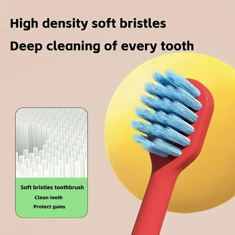 10 Toothbrushes in 1 Pack with Soft Bristles, Suitable for Children Aged 3-12, Providing Neutral Oral Care for Young Children. Children's Manual Toothbrushes Are Available in Dopamine Colors (Red, Pink, Purple, Green, Yellow), Perfect as a Gift for Christmas and Halloween.