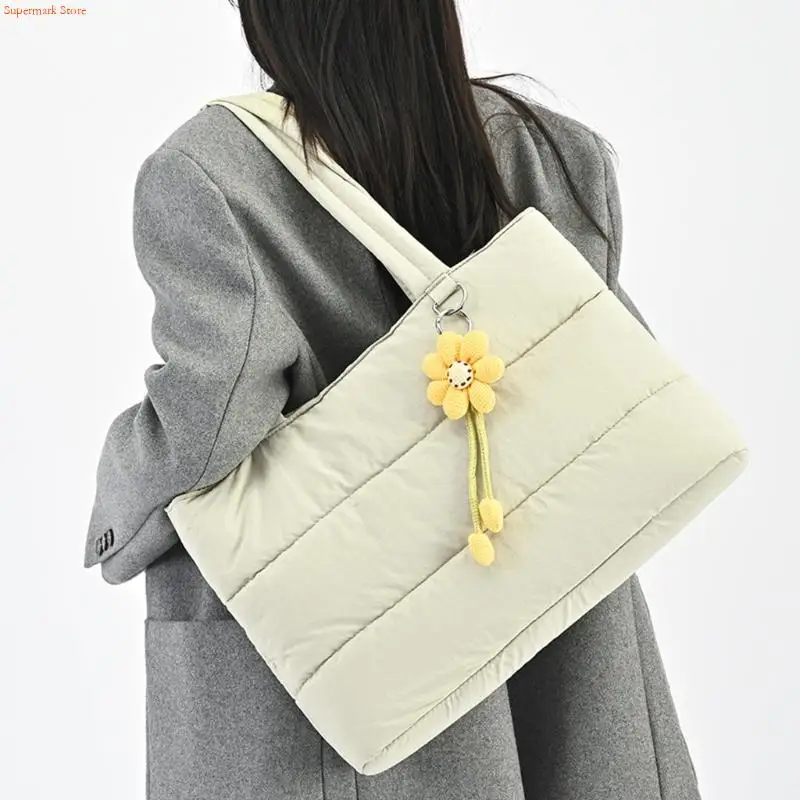 

Q5WE Underarm Bag for Women Lightweight Puffer Bag with Compartments Shoulder Bags Casual Handbag for Travel Work Gym