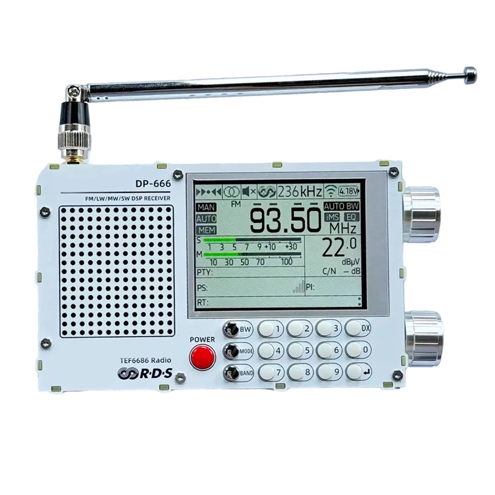 DP-666 TEF6686 Portable High Sensitivity Radio High-performance Automotive-grade Full Band FM AM FM Shortwave Radio 3.7V/5000mAh