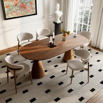 實木餐椅兩把裝,現代風格軟墊餐椅,弧形靠背,天然木腿 10 最佳銷售 豪華餐椅 - №5