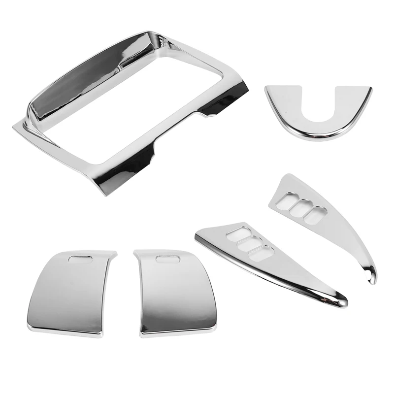 Super Sale Chrome Stereo Trim Fairing Cover Dash Switch Panel Kit for Harley