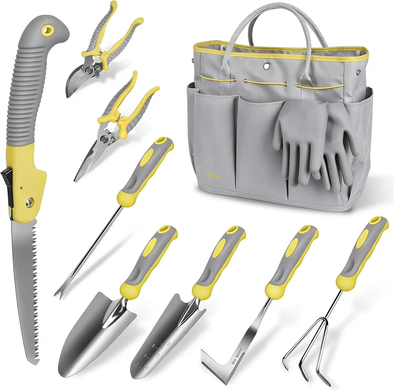 

10 Piece Heavy Duty Stainless Steel Gardening Tool Set with Durable Bag and Gloves