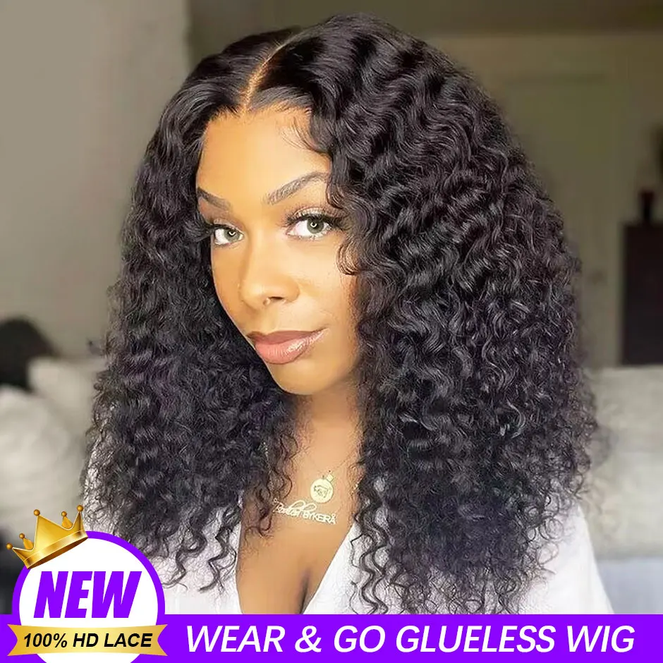 Deep Wave Bob Perücke 180% Wear Go Glueless Perücke 4x4 vor geschnittene vor gezupfte Spitze