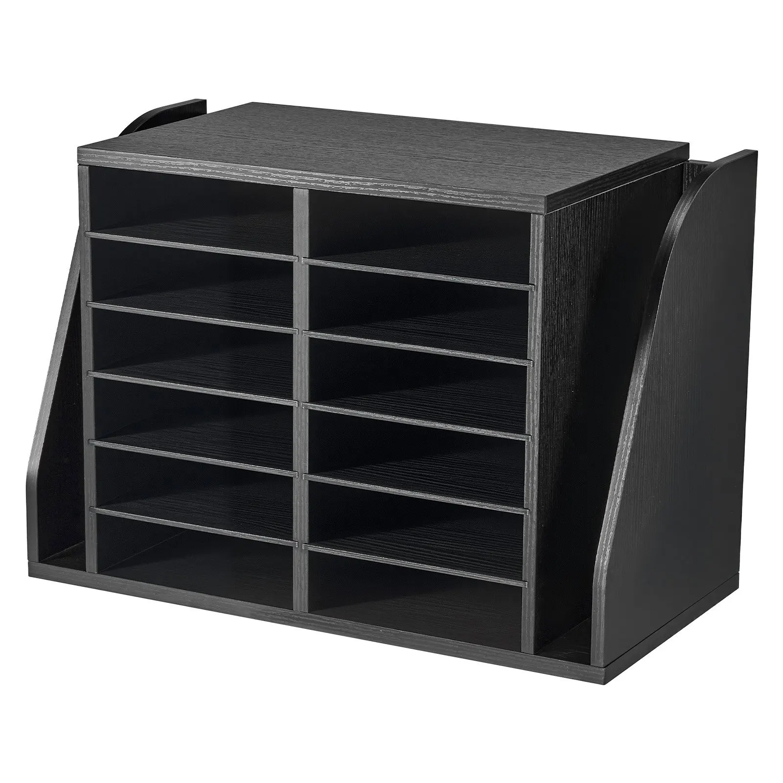 

Органайзер для документов, почтовый ящик на 12 отделений с вертикальным боковым хранилищем, деревянный сортировщик для бумаг из ДСП