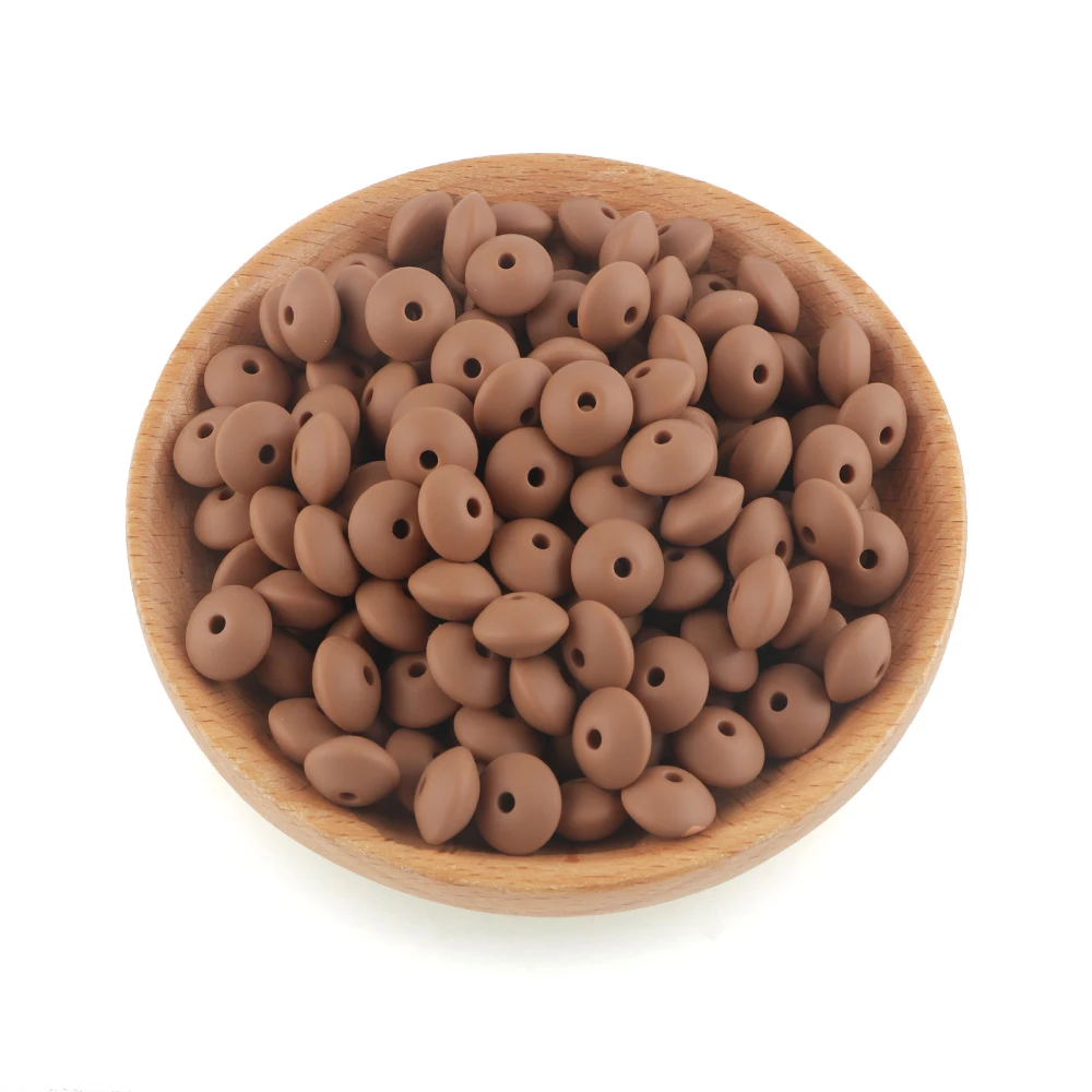 100 Teile/los Silikon Linsen Perlen 12mm Lose Spacer Perlen BPA FREI Food Grade DIY Charms Schmuck Zubehör Halskette armband