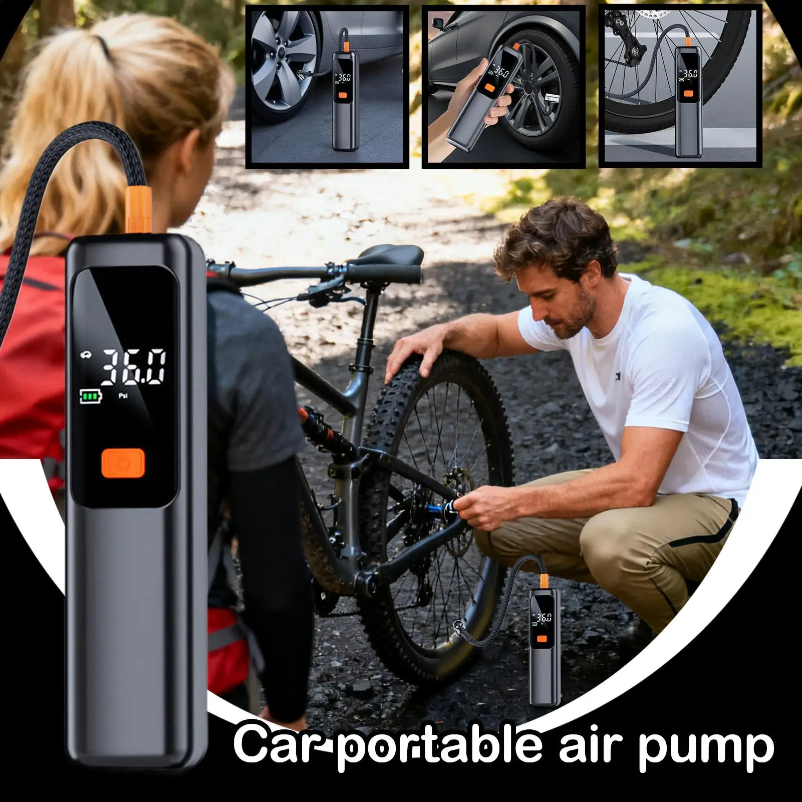 

Портативный воздушный компрессор для автомобильных шин, быстрый воздушный насос, накачка шин, точный воздушный насос под давлением для мотоцикла, велосипедного мяча
