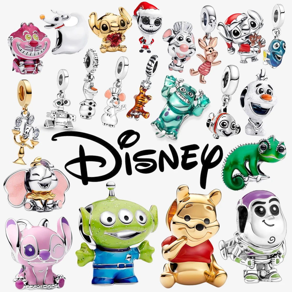 ديزني غرزة ميني دامبو ديدبول 925 فضة استرخى دلايات 925 بلاتا صالح الأصلي خرز سوار مجوهرات هدية لتقوم بها بنفسك