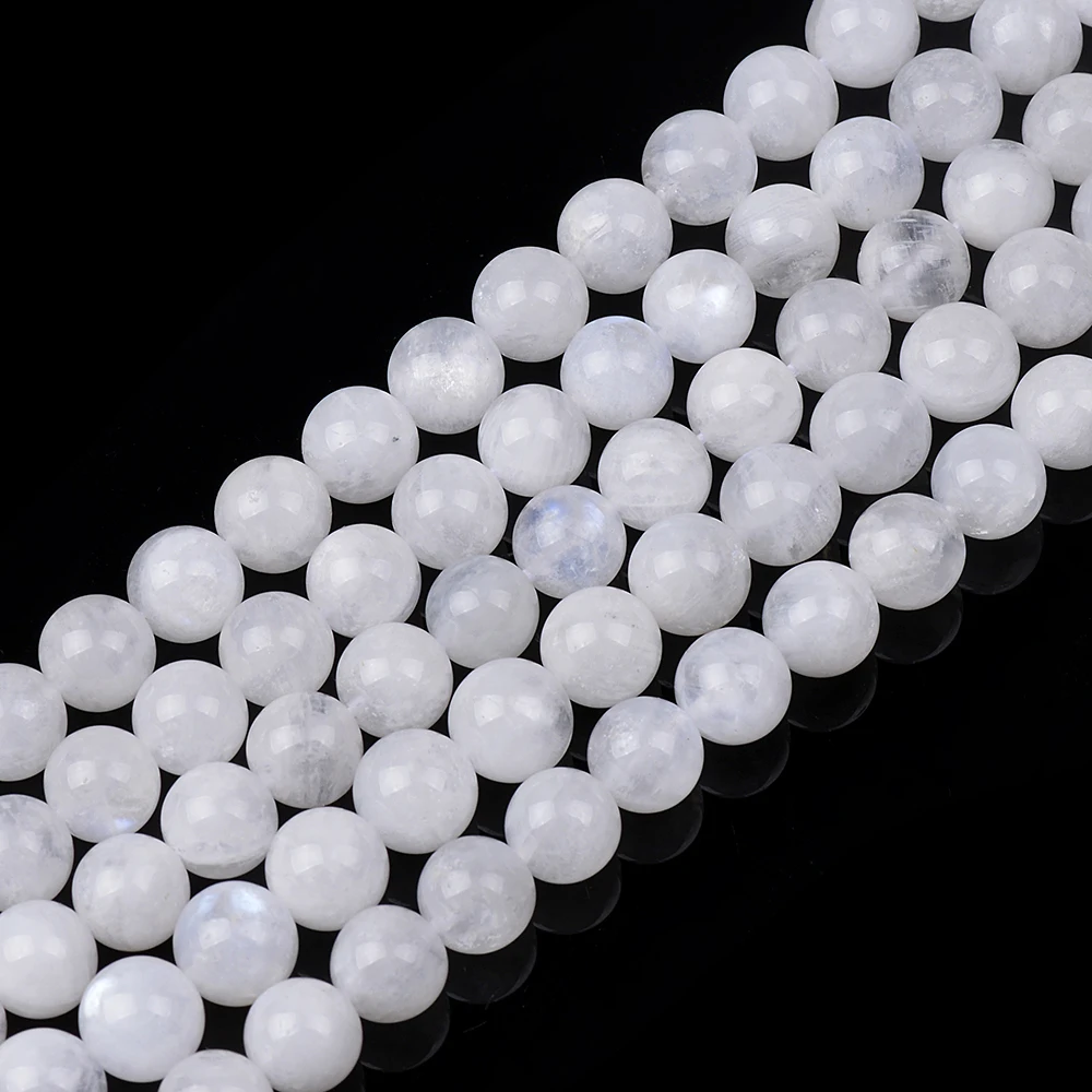 

Genuine Natural Moonstone AAA Gemstone Round Loose Beads for Jewelry Making DIY Bracelet