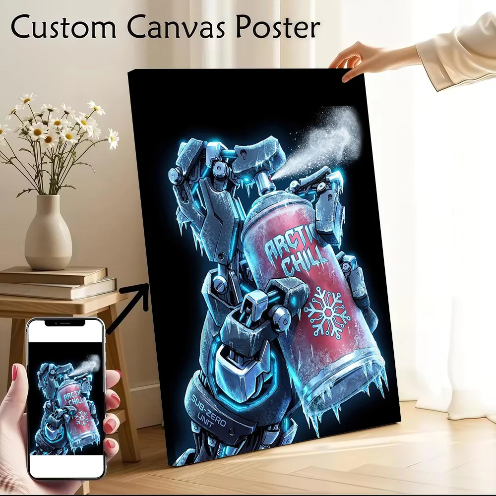 Arctic Chill: Absolute Zero Canvas Poster Customizable Printed Canvas Painting Wall Art for Fans Room Ornaments Gamer Decoration