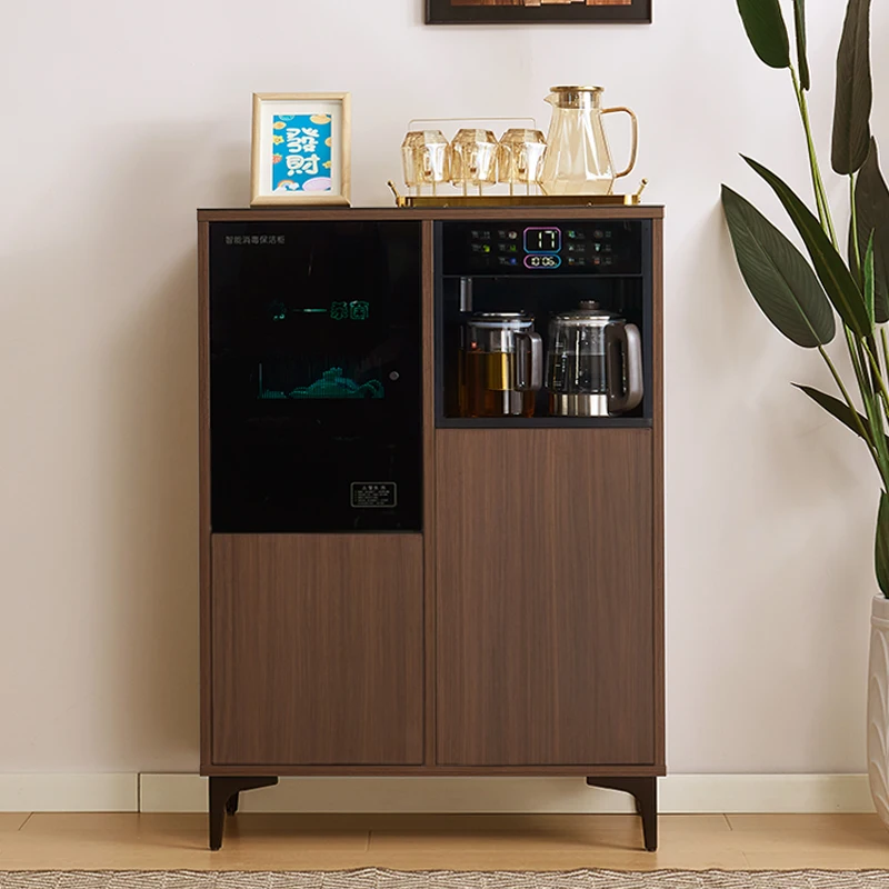 

Диспенсер для воды, машина для чайного бара, бытовой полностью автоматический шкаф для дезинфекции из цельного дерева 2025 года, новый китайский стиль