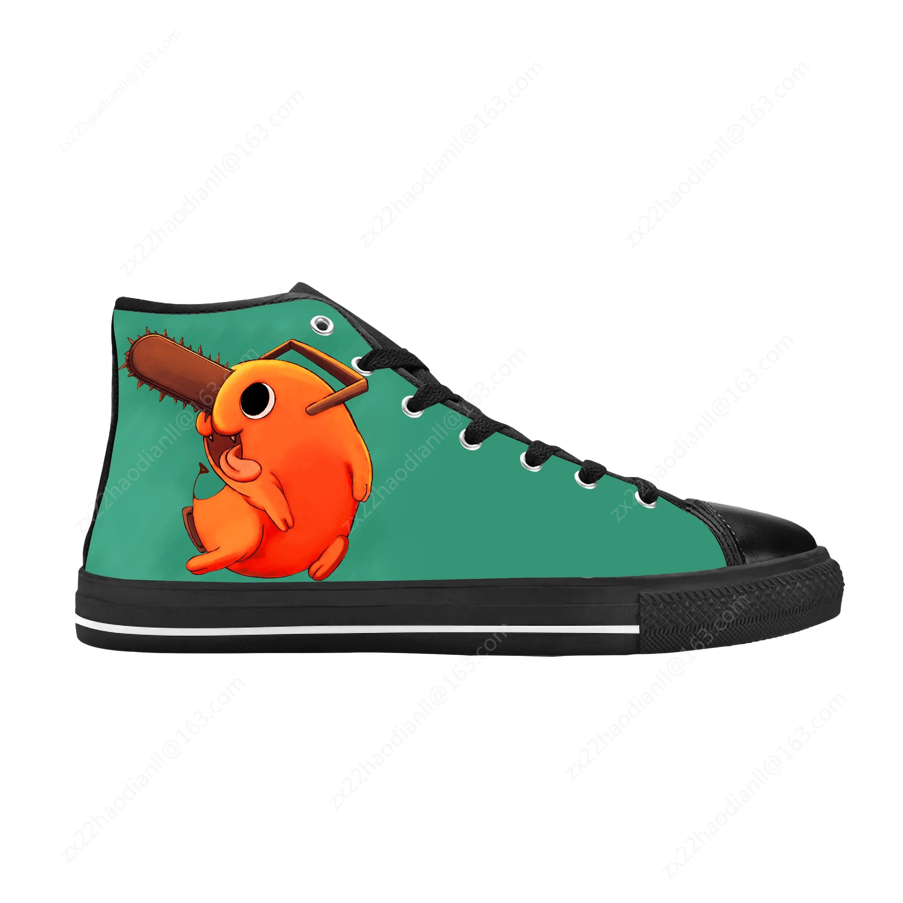 Japanese Anime Manga Cartoon Chainsaw Man Pochita Casual Cloth Shoes High Top Comfortable Breathable 3D Print Men Women Sneakers
