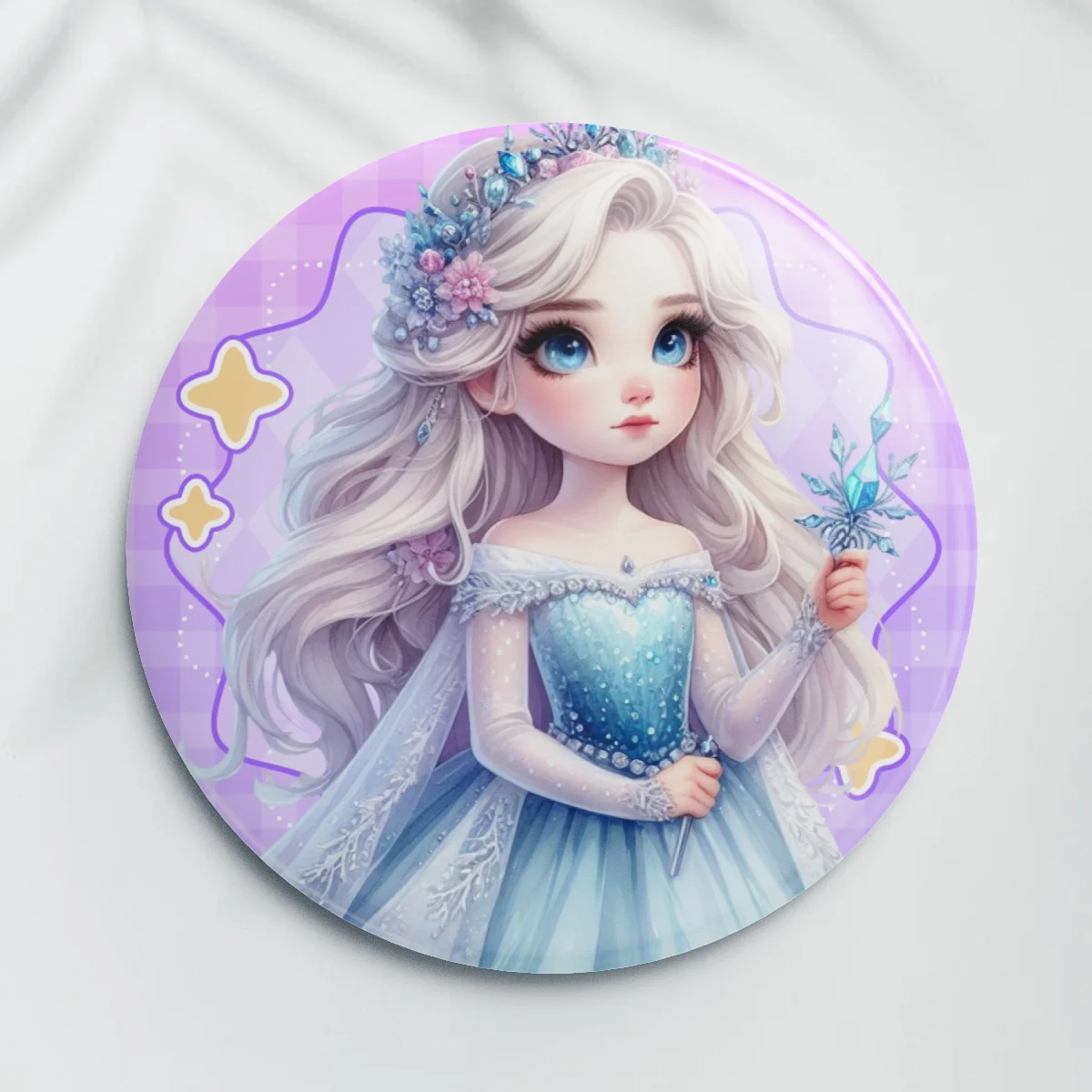 

58mm Disney Frozen Elsa Princess Cosplay Cartoon Anime Cute Badge with Metal Pin for Bags Clothes Hat Backpack Decor Accessories