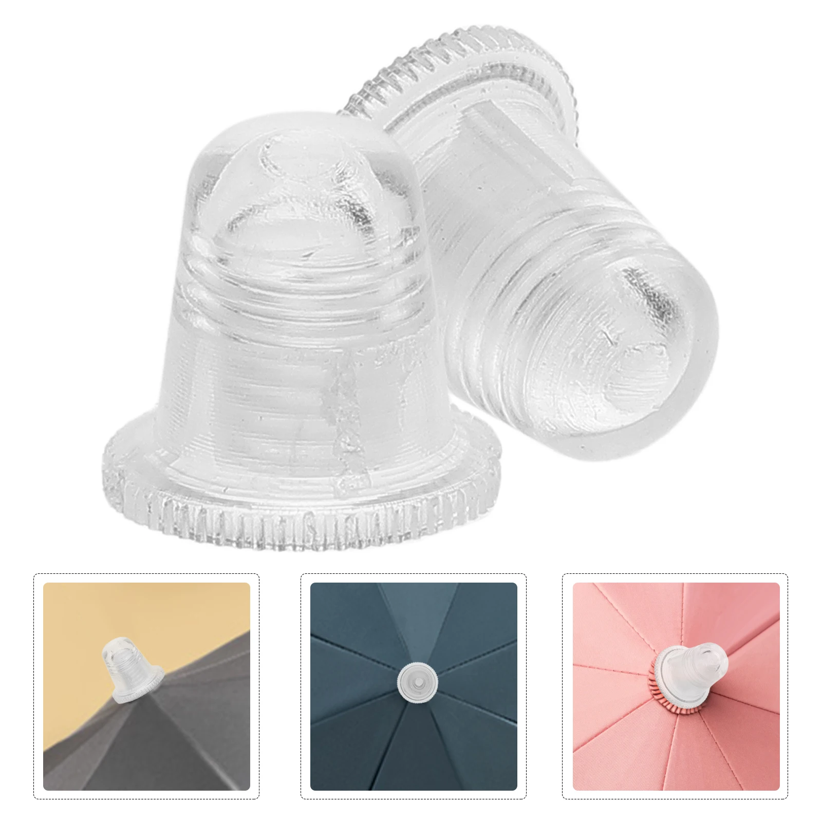 

2pcs Repair Kit Umbrella Tops Protector Cover Replacement Cap Umbrella Pole Tips Accessories Durable Acrylic Transparent Easy