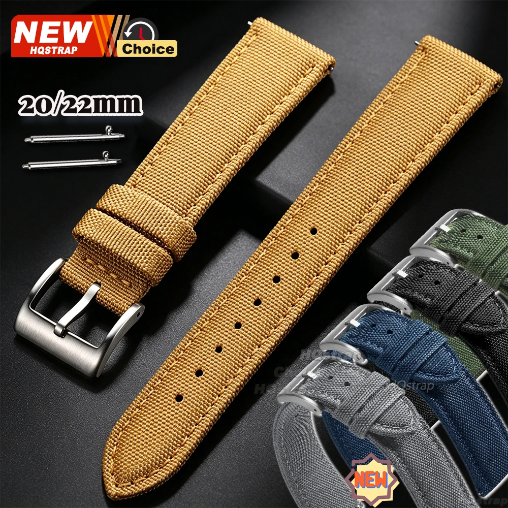 Bracelet de montre en nylon double face 20 mm 22 mm, étanche, en toile de voile, pour Omega, à libération rapide, bracelet sport pour Seiko, bracelet pour Rolex