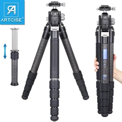 CS901C Professional Heavy Duty Carbon Fiber Tripod Monopod 40mm Tube Compact Travel Camera Stand for DSLR Camcorder Load 40kg